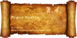 Migra Aletta névjegykártya
